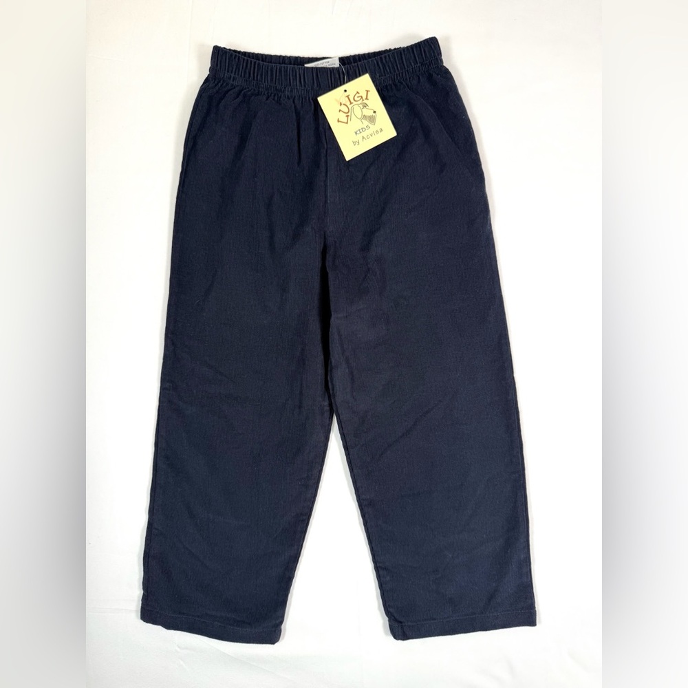 NWT LUIGI Kids Unisex Corduroy Pants Size 4T Black‎ Elastic Waist Classic NEW